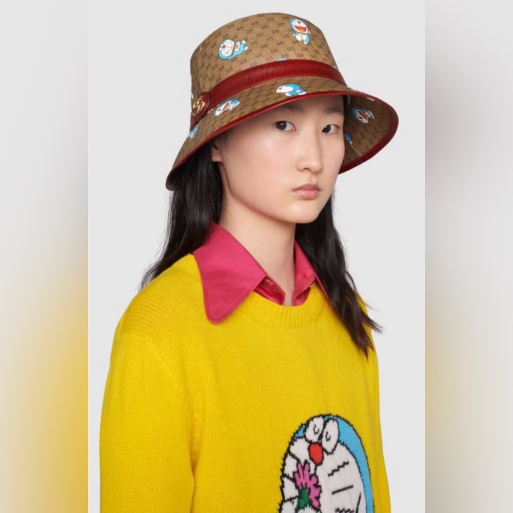 💯% Authentic Gucci x Doraemon Brand New Bucket Hat 🔥🔥🔥